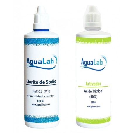 Kit Acide Citrique 50% et Chlorite de Sodium 25% (140 ml)