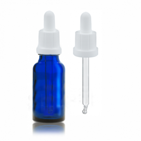 FLACON EN VERRE AVEC COMPTE-GOUTTES BLEU 30ML