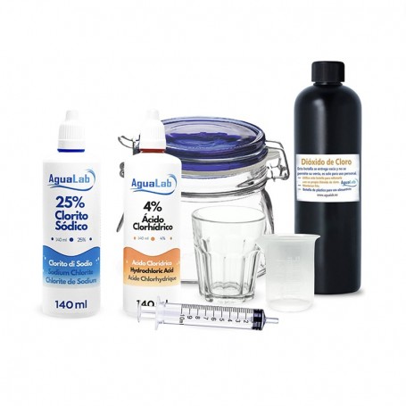 Kit purificateur Tools Chlorite de Sodium 25% (140 ml) + Activateur - Acide Chlorhydrique 4%